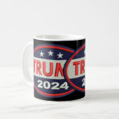 Offizielles Trump-Emblem 2024 Kaffeetasse (Vorderseite Links)