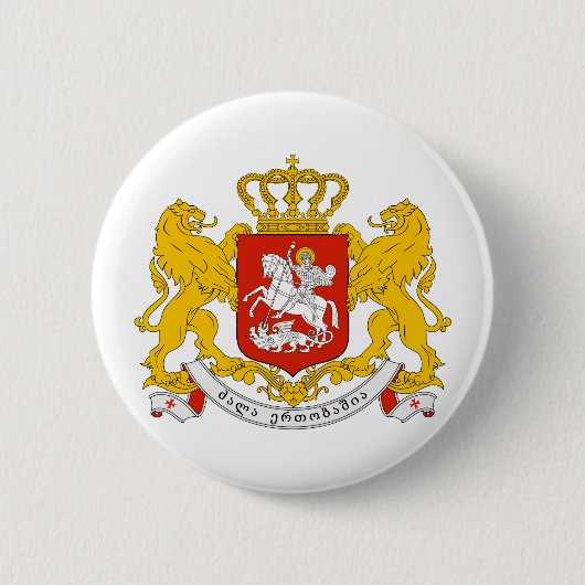 Offizielles Wappen Georgia Wappenkunde-Symbol Button (Vorderseite)