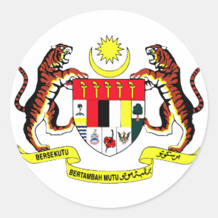 Offizielles Wappen Malaysias Wappenkunde-Symbol Runder Aufkleber