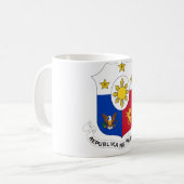 Offizielles Wappen Philippinen Wappenkunde-Symbol Kaffeetasse (Vorderseite Links)