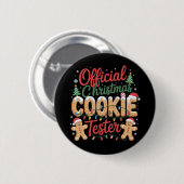 Offizielles Weihnachts-Cookie Tester Crew Backen W Button (Vorne & Hinten)