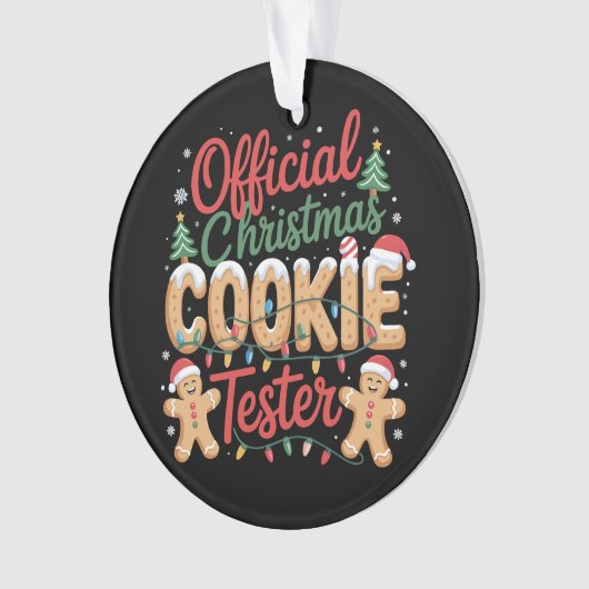 Offizielles Weihnachts-Cookie Tester Crew Backen W Ornament (Vorderseite)