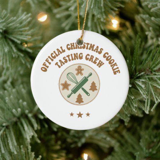 Offizielles Weihnachtskochen Verkostung Crew Retro Keramik Ornament (Baum)