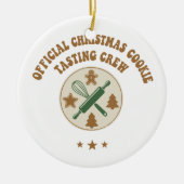 Offizielles Weihnachtskochen Verkostung Crew Retro Keramik Ornament (Vorne)