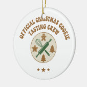 Offizielles Weihnachtskochen Verkostung Crew Retro Keramik Ornament (Links)