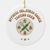 Offizielles Weihnachtskochen Verkostung Crew Retro Keramik Ornament (Hinten)