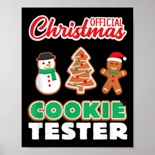 Offizielles Weihnachtsplätzchen Tester T-Shirt Xma Poster
