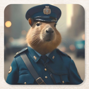 Offizier Capybara: Frieden bewahren, Rechteckiger Pappuntersetzer