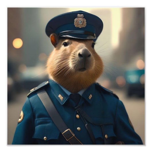 Offizier Capybara: FriedensBehalt, Fotodruck (Vorne)
