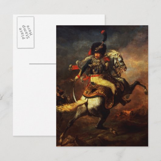 Offizier der Hussars, 1814 Postkarte (Vorne/Hinten)