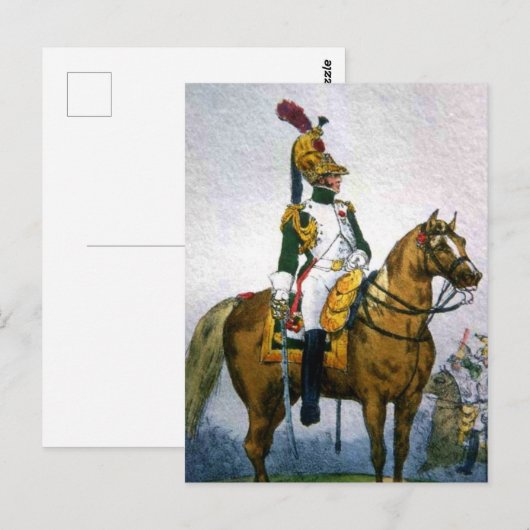 Offizier der kaiserlichen Garde Postkarte (Vorne/Hinten)