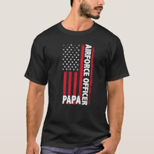 Offizier der Luftwaffe Papa American Flag Vatertag T-Shirt