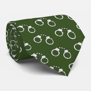 Offizier der Militärpolizei Green Handcuff Gemuste Krawatte