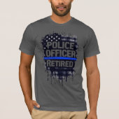 Offizier der Polizei - Blaue Flagge der USA T-Shirt (Vorderseite)
