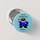 Offizier für Dienstdesign Kleine, 1¼ Zoll große Ru Button (Vorne & Hinten)