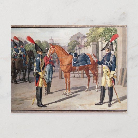 Offizier und Garde der Königlichen Garde 1826 Postkarte (Vorderseite)