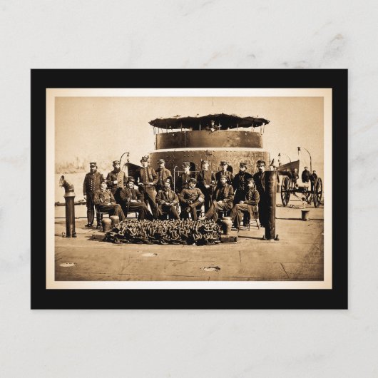 Offiziere auf dem Deck der Eisenbahn überwachen Zi Postkarte (Vorderseite)