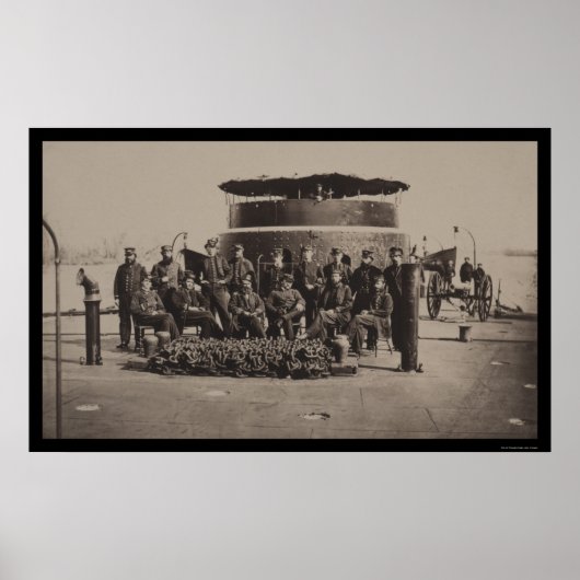 Offiziere auf dem Deck der USS Monitor 1861 Poster (Vorne)