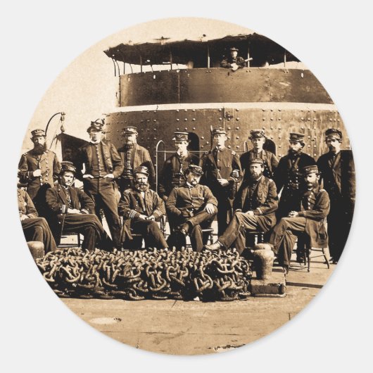 Offiziere auf Plattform des gepanzerter Runder Aufkleber (Vorderseite)
