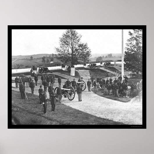 Offiziere und Männer in Fort Stevens, DC 1865 Poster (Vorne)