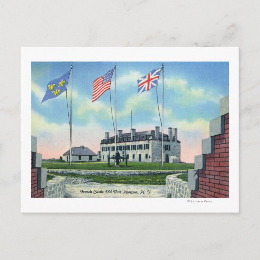 Offiziersraum im alten französischen Schloss Postkarte (Vorderseite)