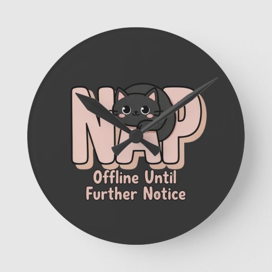 Offline Bis Auf Weiteres Katze Runde Wanduhr (Vorderseite)