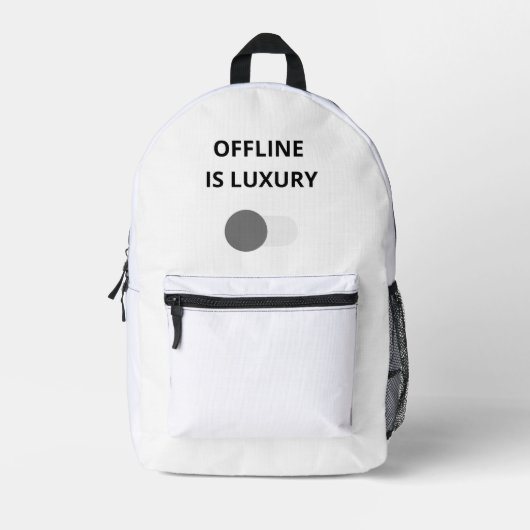 Offline Is Luxury Minimalist Backpack – Modern Dig Bedruckter Rucksack (Vorderseite)