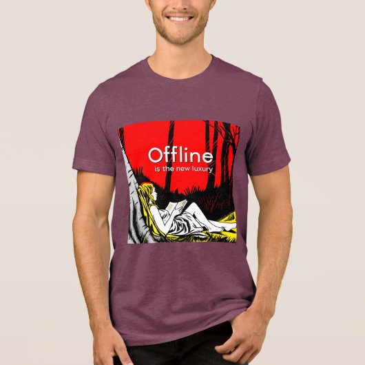 Offline ist der neue Luxus Tri-Blend Shirt (Vorderseite)