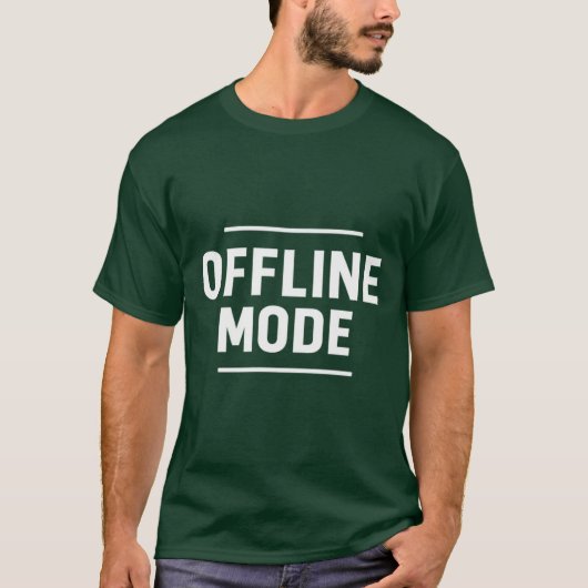 Offline-Modus minimaler Typografie-Design T-Shirt (Vorderseite)