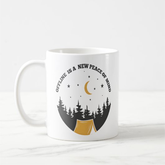 Offline-Ruhe-Mond-Camp Kaffeetasse (Links)