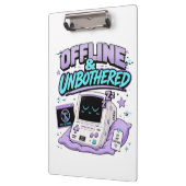 Offline und ungestört Retro Aufkleber Klemmbrett (Links)