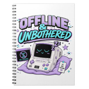 Offline und ungestört Retro Aufkleber Notizblock