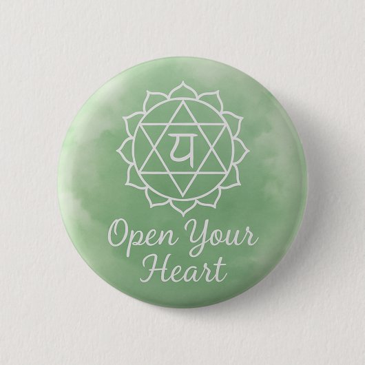 Öffne Dein Herz Anahata Herzchakra Spiritualität Button (Vorderseite)