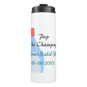Öffne den Champagner blaue Brautparty add name dat Thermosbecher