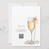Öffne den Champagner QR Code Brautparty Einladung (Rückseite)