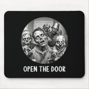 Öffne die Tür Zombie-Hunde Lustiger Halloween-Hund Mousepad