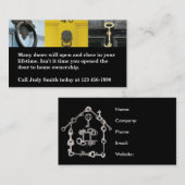 Öffnen der Tür zum Zuhause-Eigentümer Real Anwesen Visitenkarte (Vorne/Hinten)