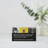 Öffnen der Tür zum Zuhause-Eigentümer Real Anwesen Visitenkarte (Stehend Vorderseite)