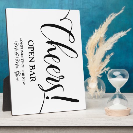 Öffnen des Bar Tabletop Plaque mit Easel Fotoplatte (Seite)