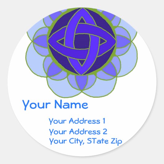 " Öffnen des Throat Chakra"-Adressenlabels Runder Aufkleber (Vorderseite)