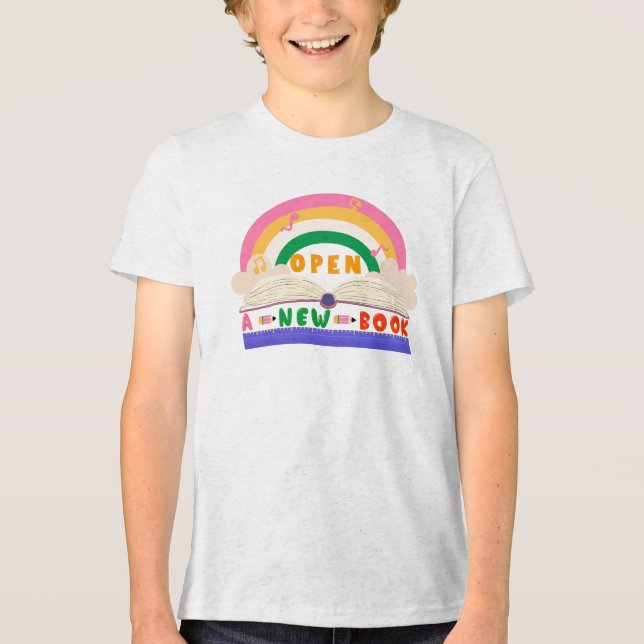 Öffnen eines neuen Buches Tri-Blend Shirt (Vorderseite)