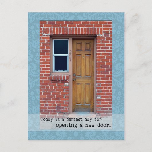 Öffnen eines neuen Türfotos Postkarte (Vorderseite)