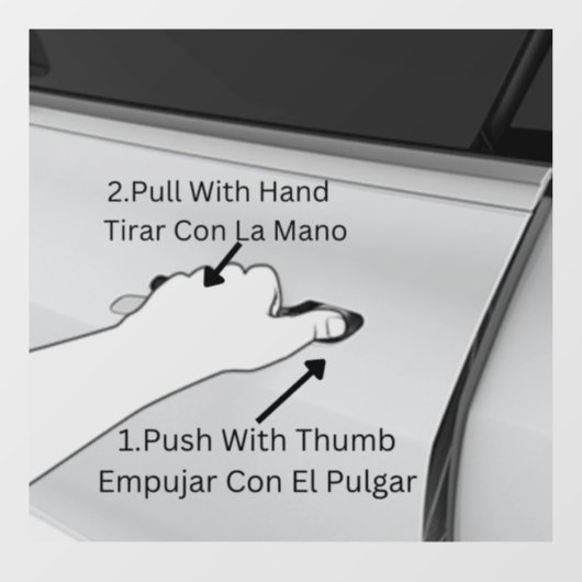 Öffnen eines Tesla-Modells 3 oder Tesla-Modell Y T Fensteraufkleber (Blatt)