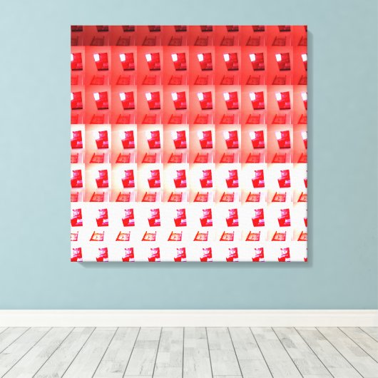 Öffnen in Rot-Weiß-Leinwand Schritt für Schritt Leinwanddruck (Insitu (Holzboden))