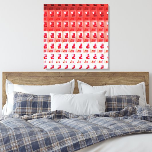 Öffnen in Rot-Weiß-Leinwand Schritt für Schritt Leinwanddruck (Insitu (Schlafzimmer))