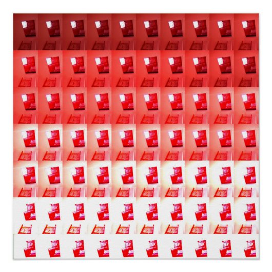 Öffnen in rotem und weißem Poster Schritt für Schr (Vorderseite)