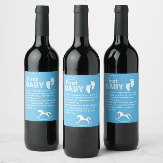 Öffnen mit neuem Baby Boy Wine Label Weinetikett (Flaschen)
