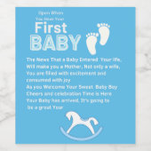 Öffnen mit neuem Baby Boy Wine Label Weinetikett (Einzelnes Label)