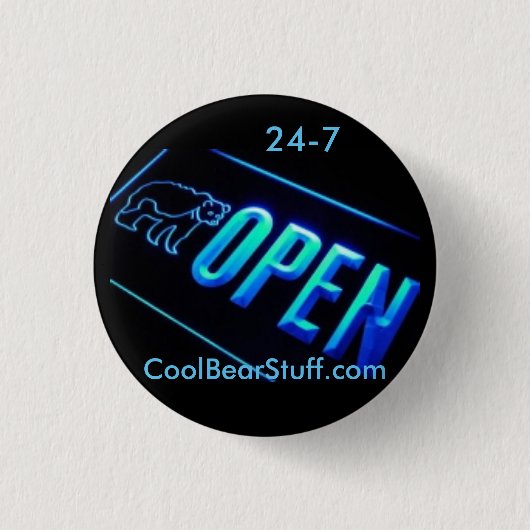 öffnen Sie 24-7 CoolBearStuff.com Button (Vorderseite)