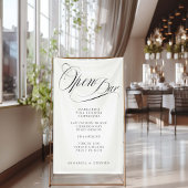 Öffnen Sie Bar! Modern, kalligrafisch, weiß Banner